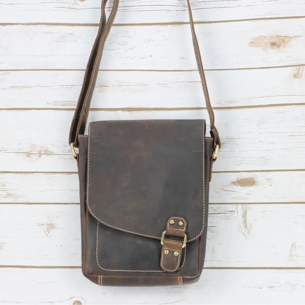 Leather flap over messenger bag universal